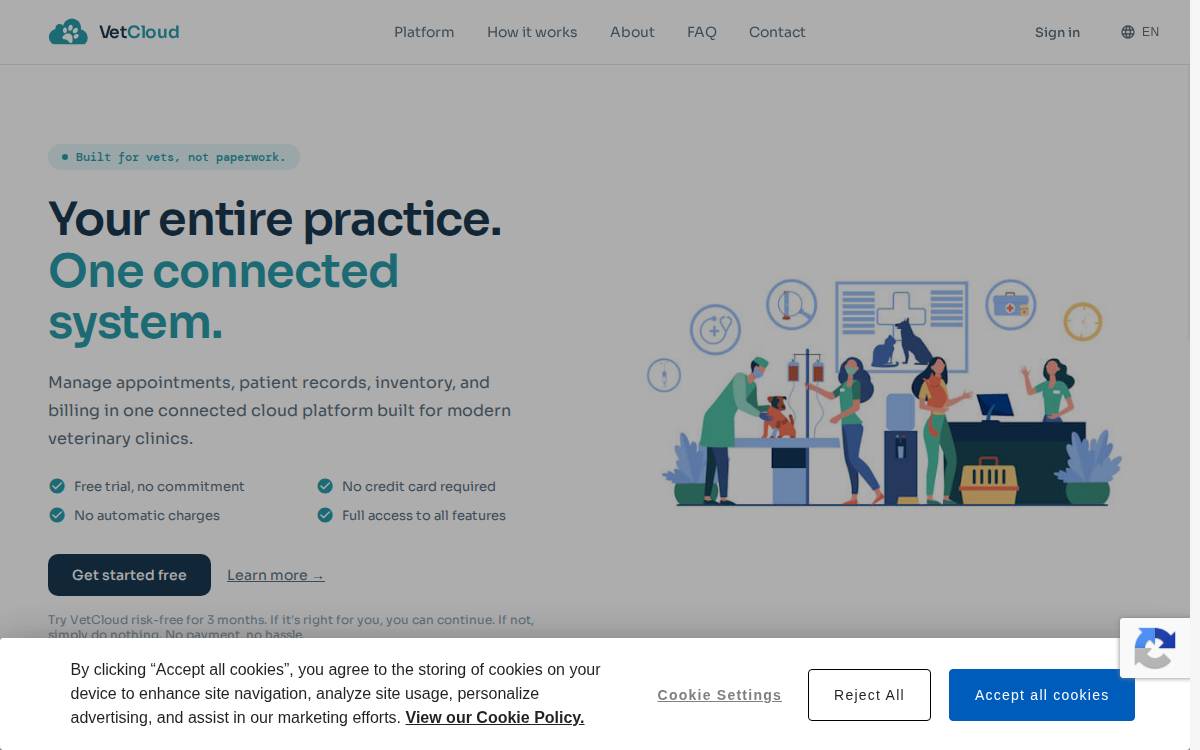 VetCloud website preview