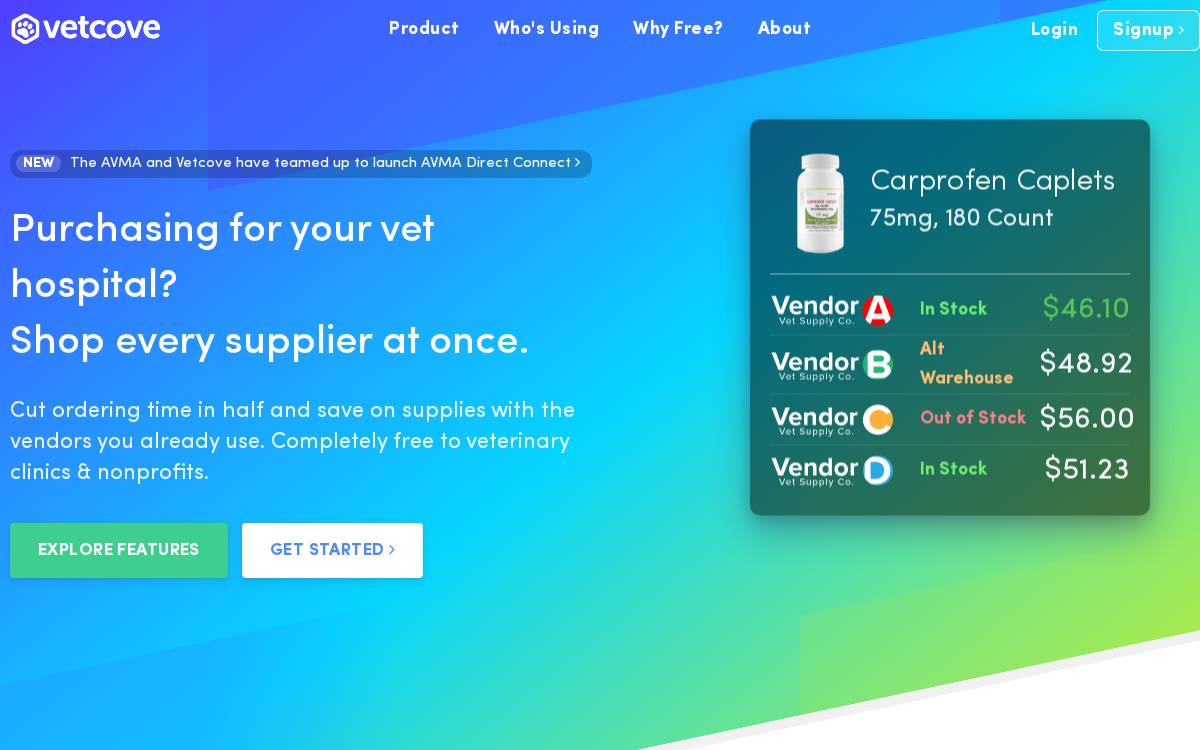 Vetcove website preview