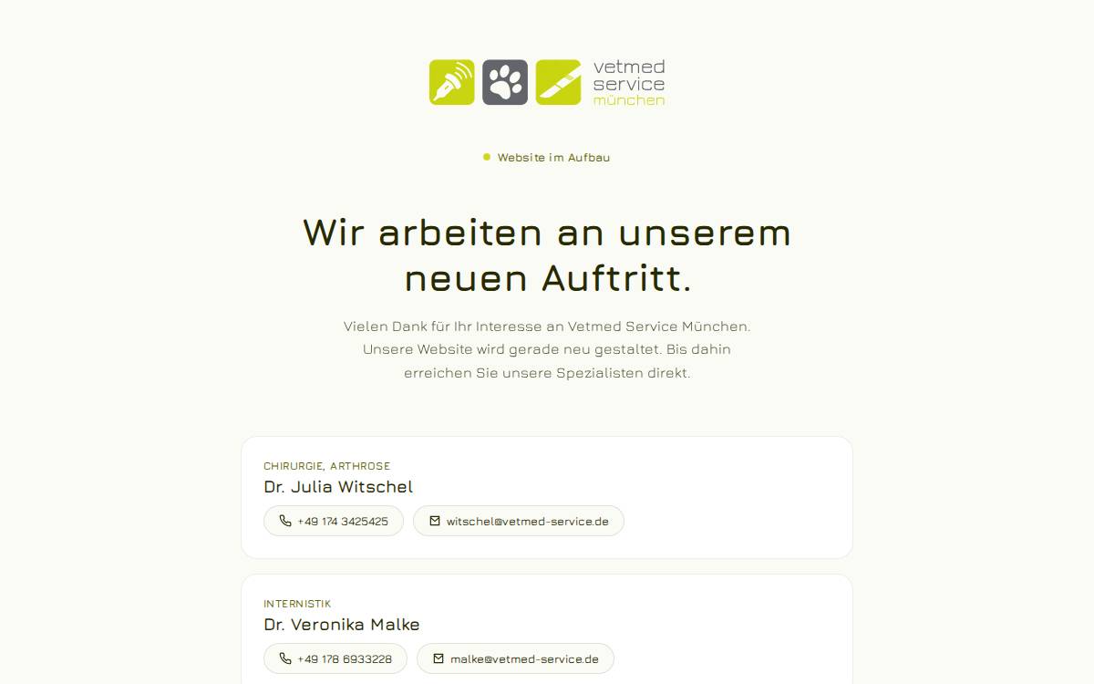 Vetmed website preview