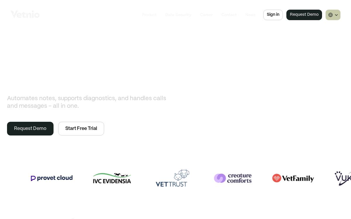 Vetnio website preview