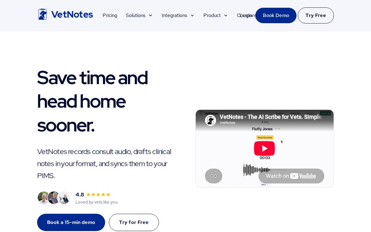 VetNotes.com website preview