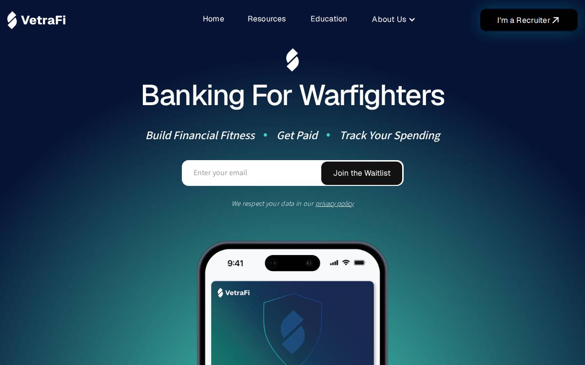 VetraFi website preview