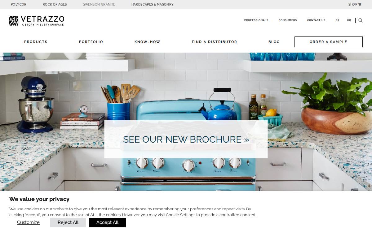 Vetrazzo website preview