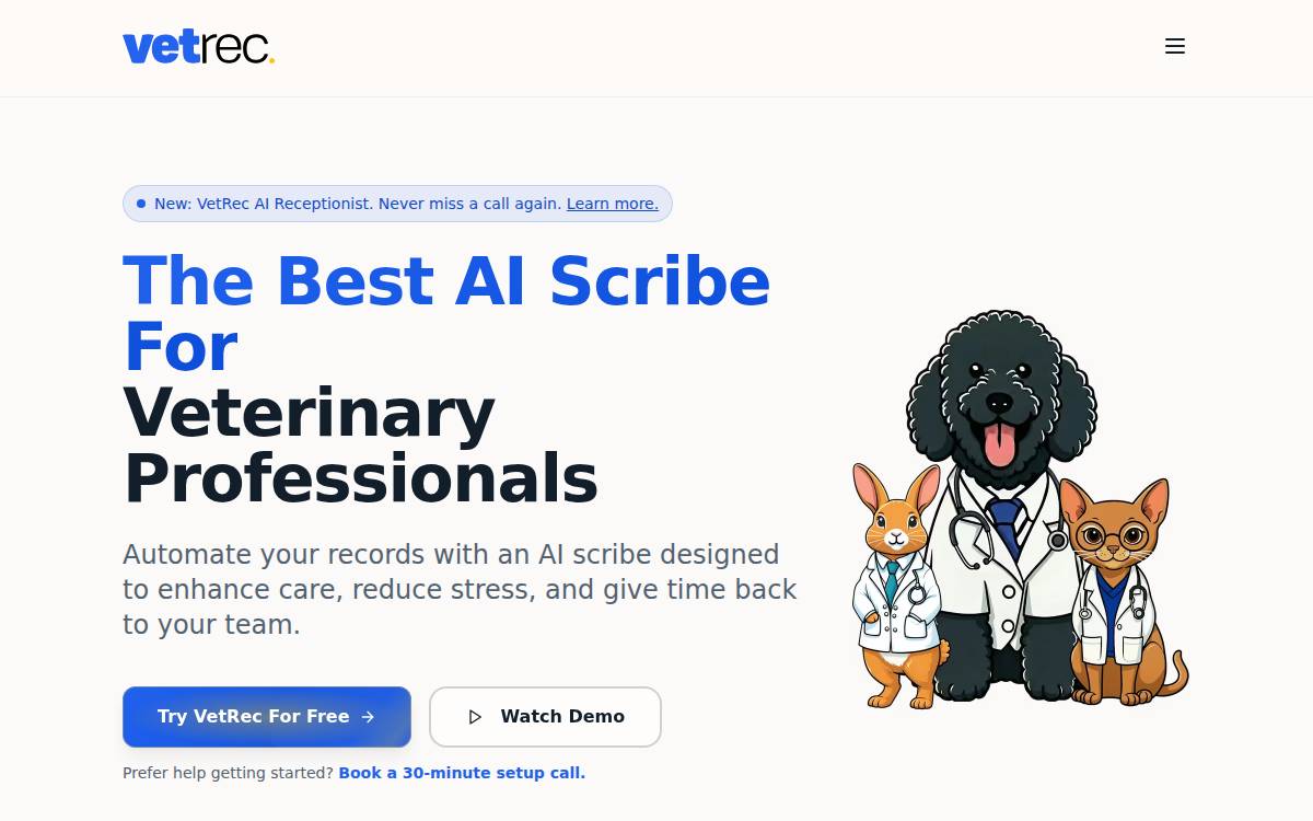 VetRec website preview
