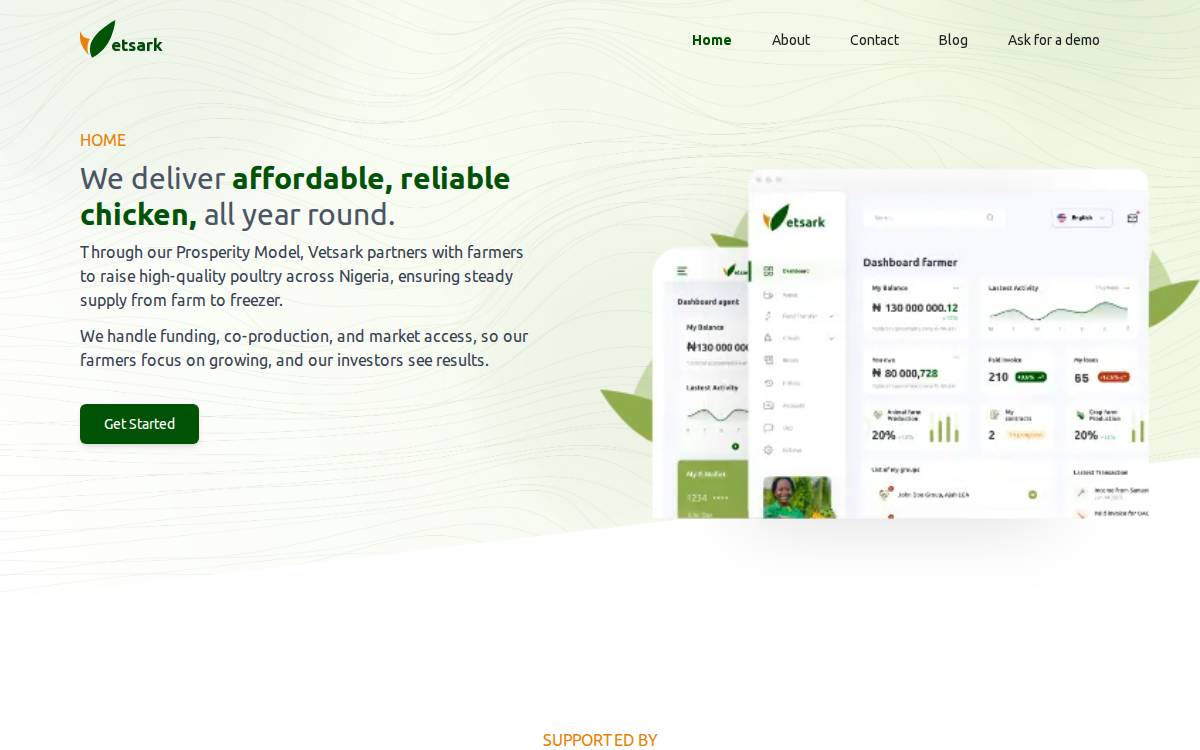 Vetsark website preview