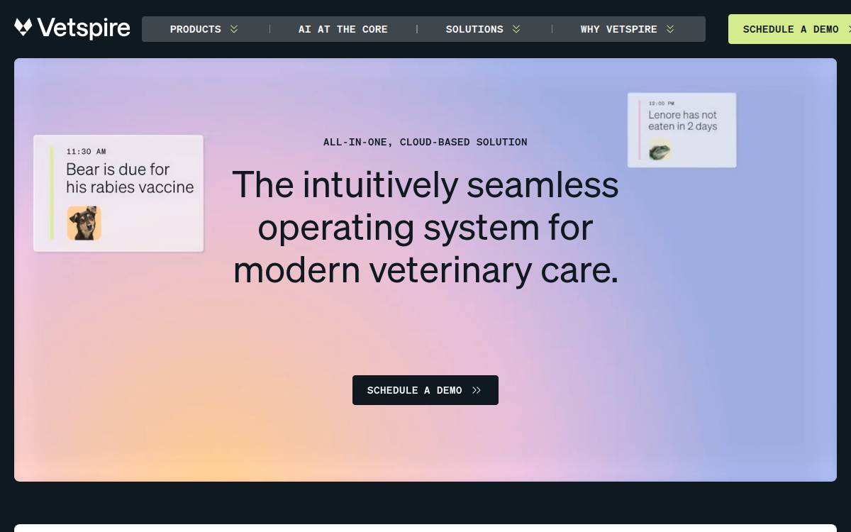 Vetspire website preview