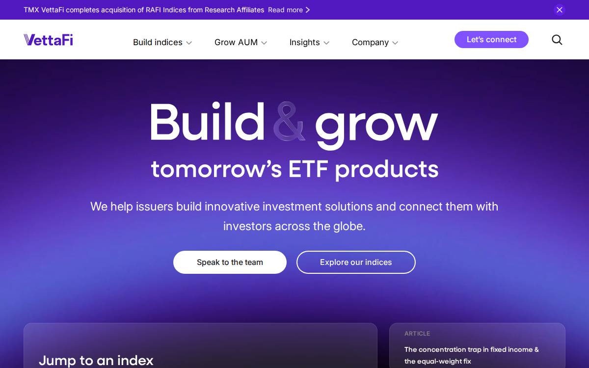 VettaFi website preview