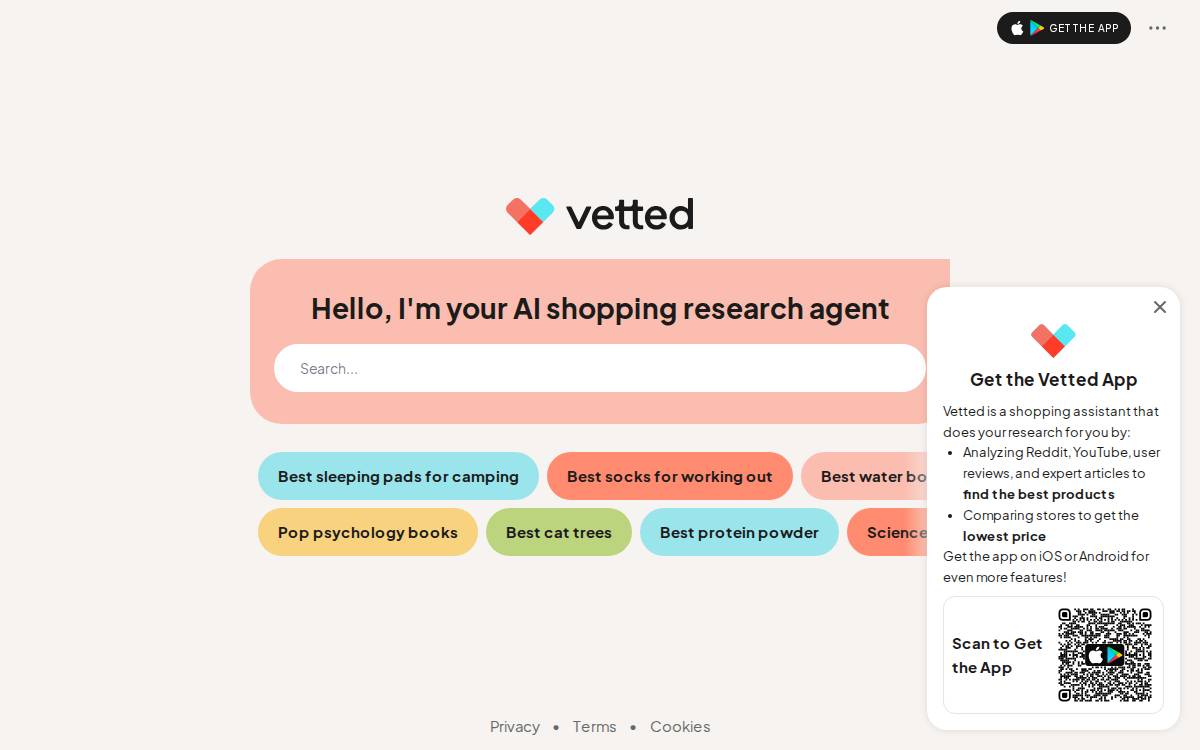 Vetted website preview