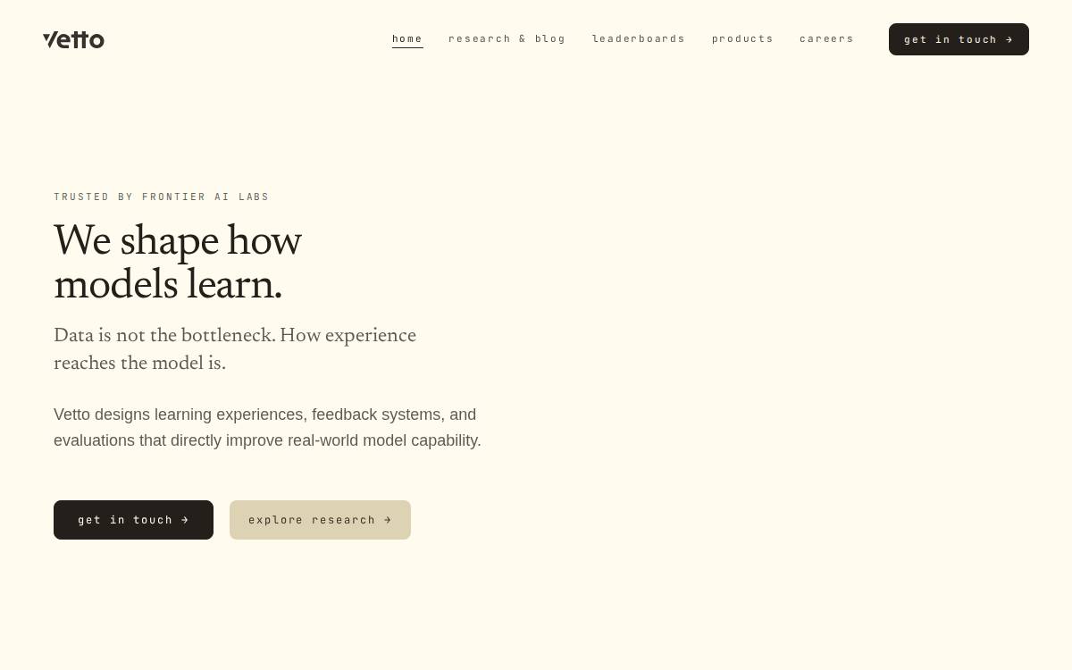 Vetto website preview