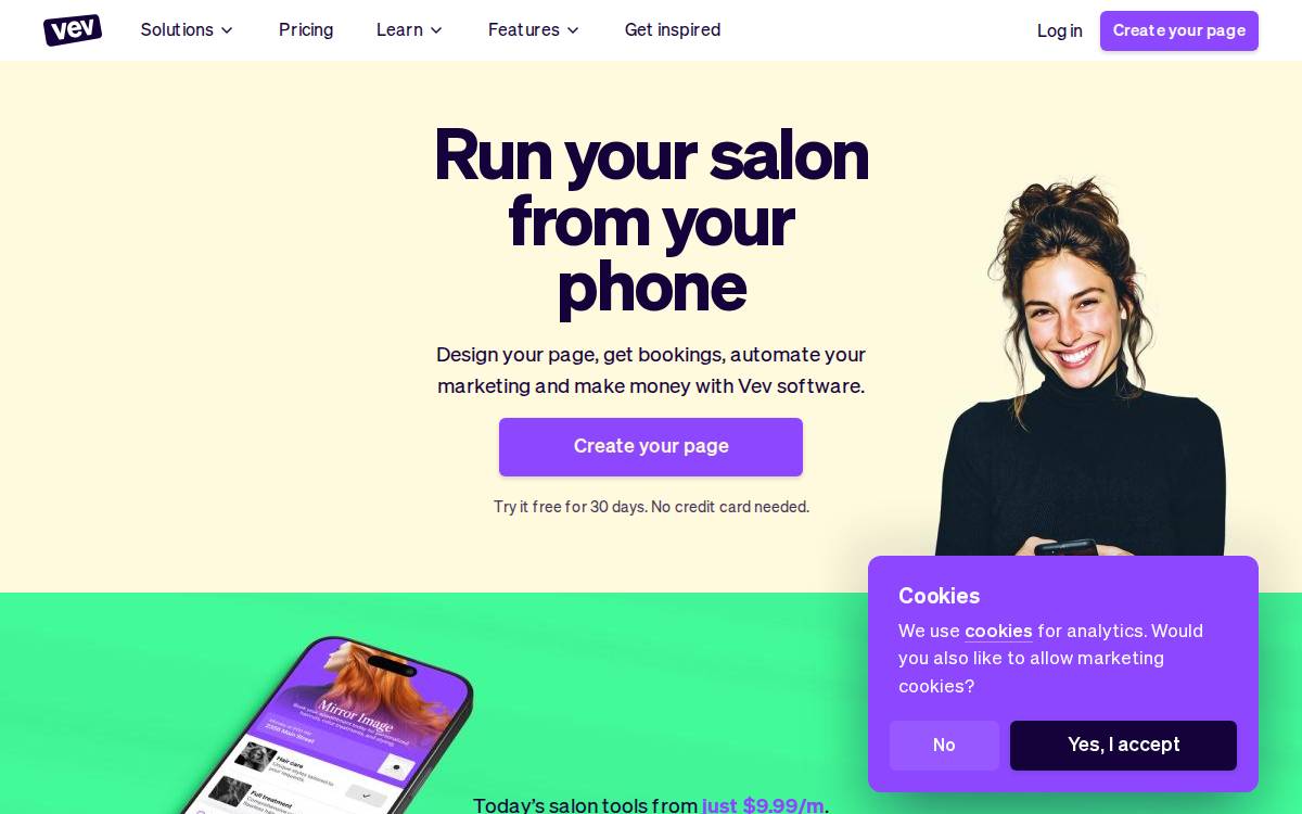 Vev website preview