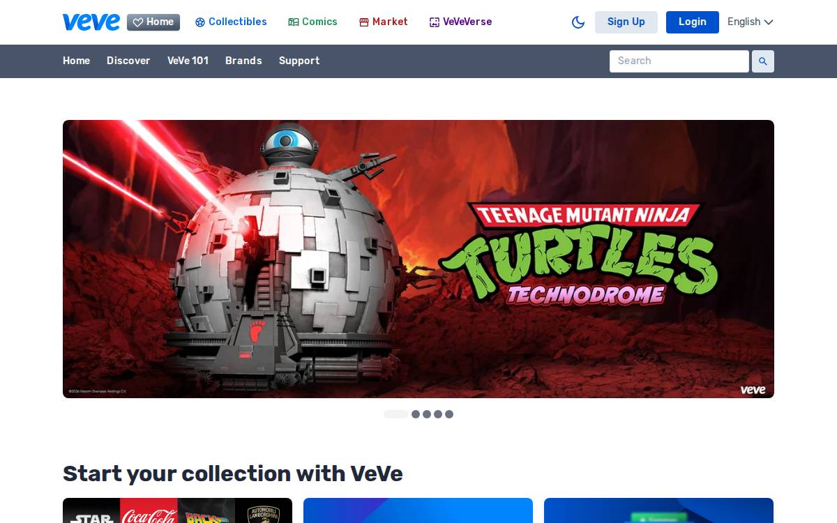 Veve website preview