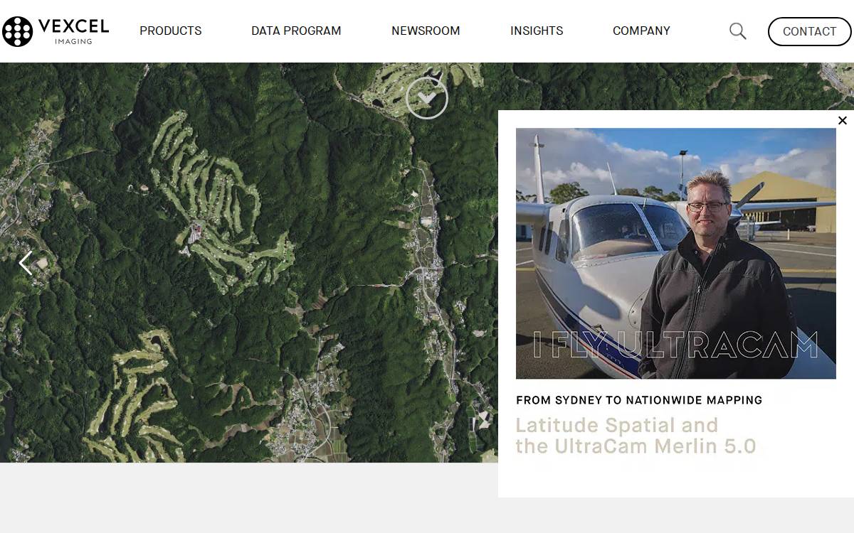 Vexcel Imaging website preview
