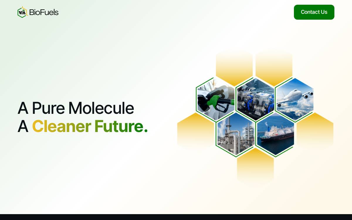 VIA Biofuels website preview