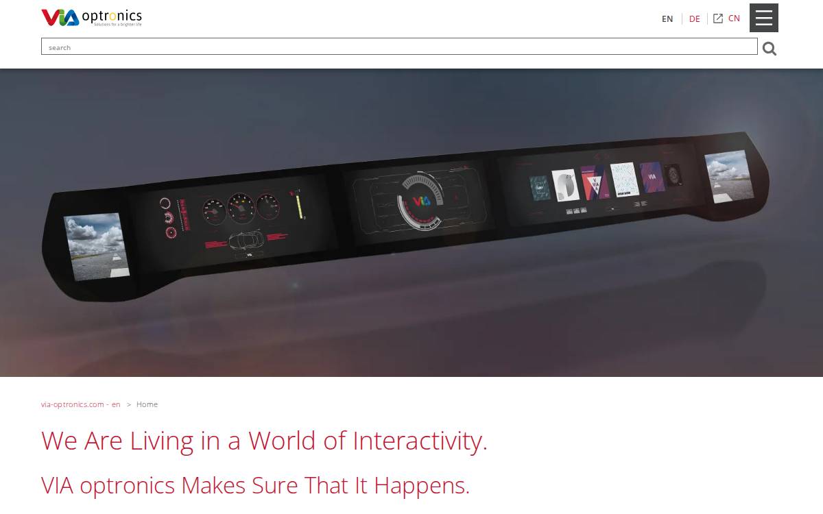 VIA optronics website preview