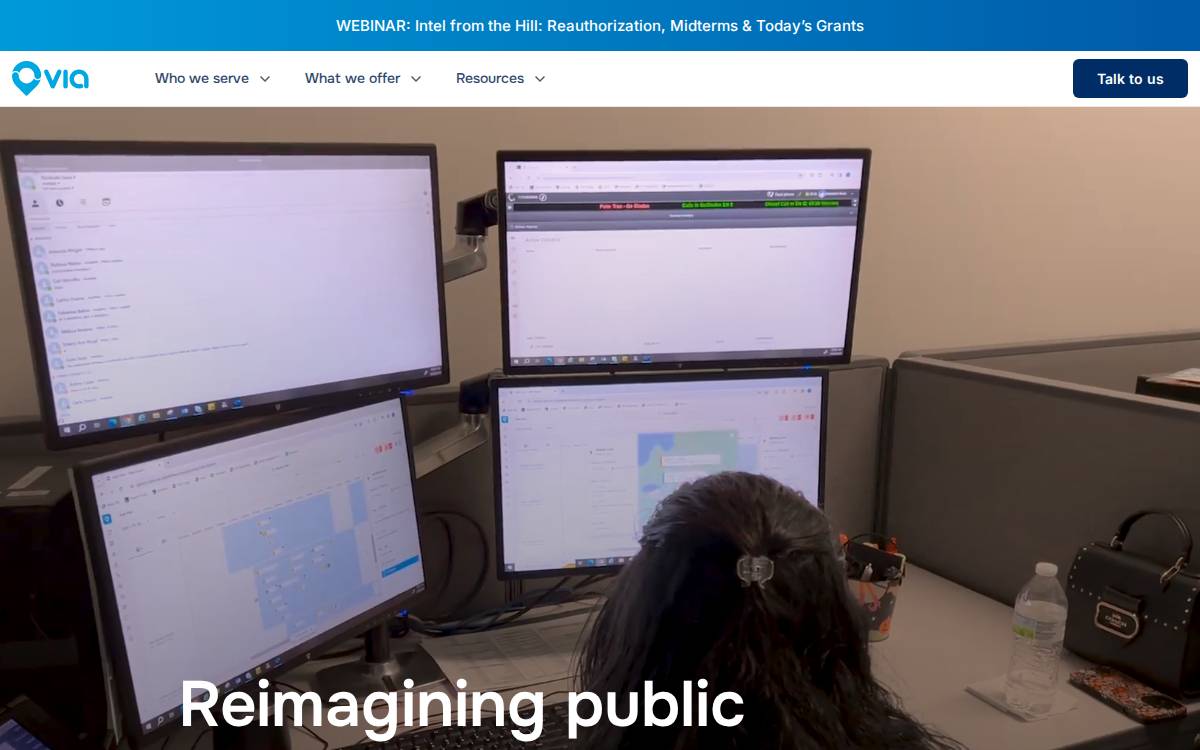 Via Transportation website preview