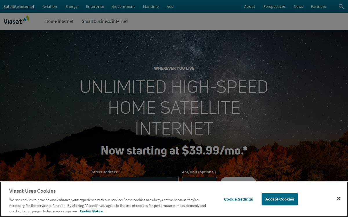 ViaSat website preview