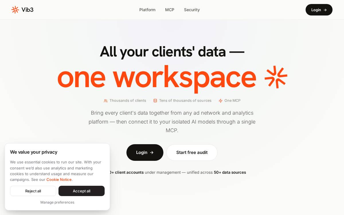 Vib3 website preview