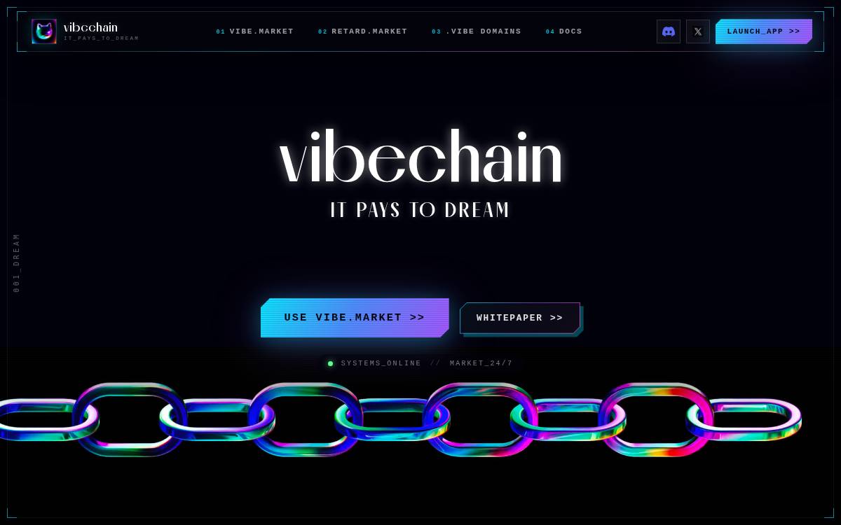 Vibechain website preview