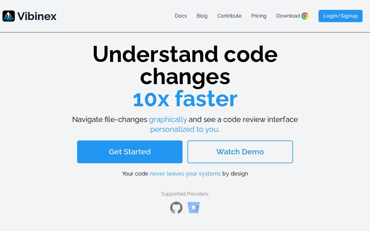 Vibinex website preview