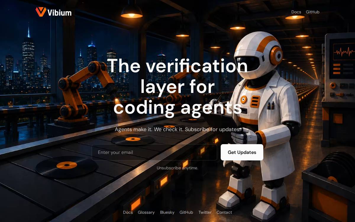 Vibium website preview