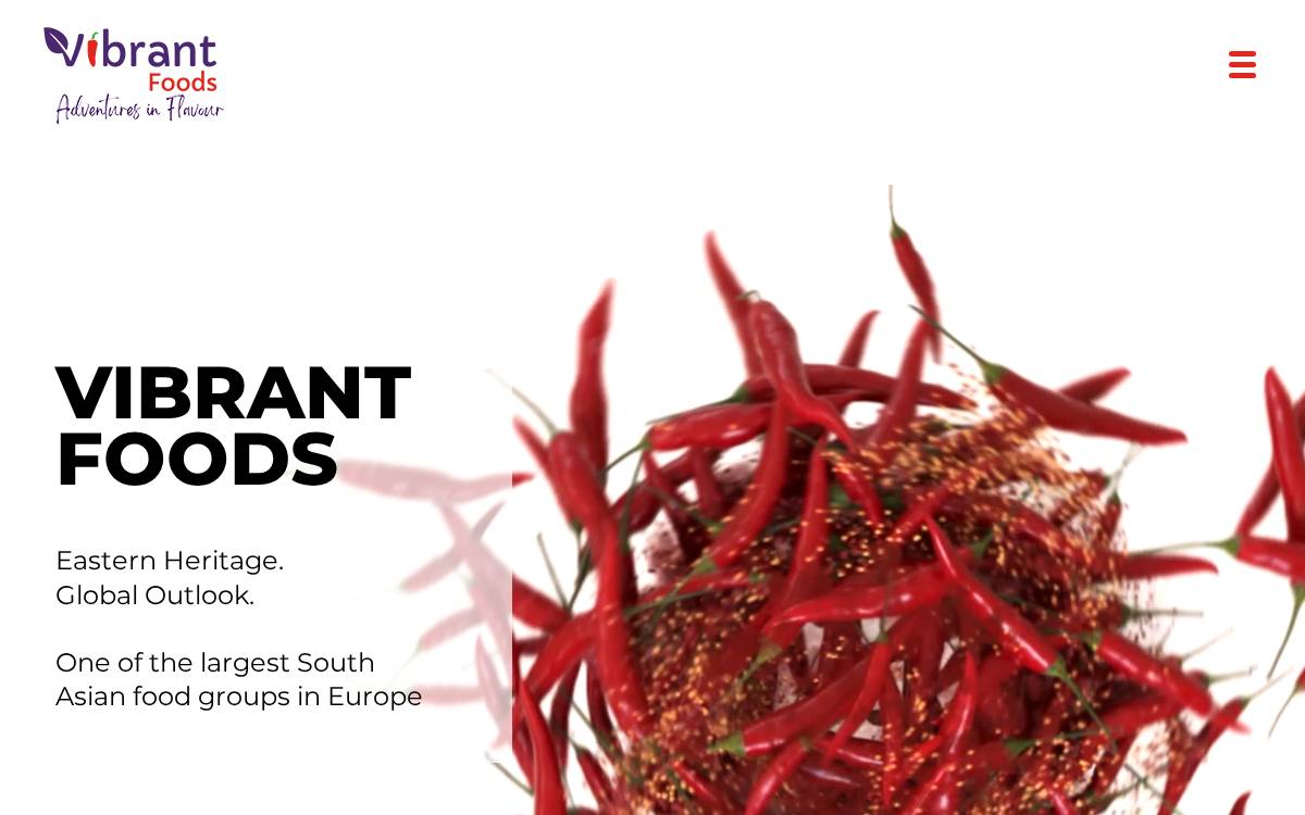 Vibrant Foods website preview