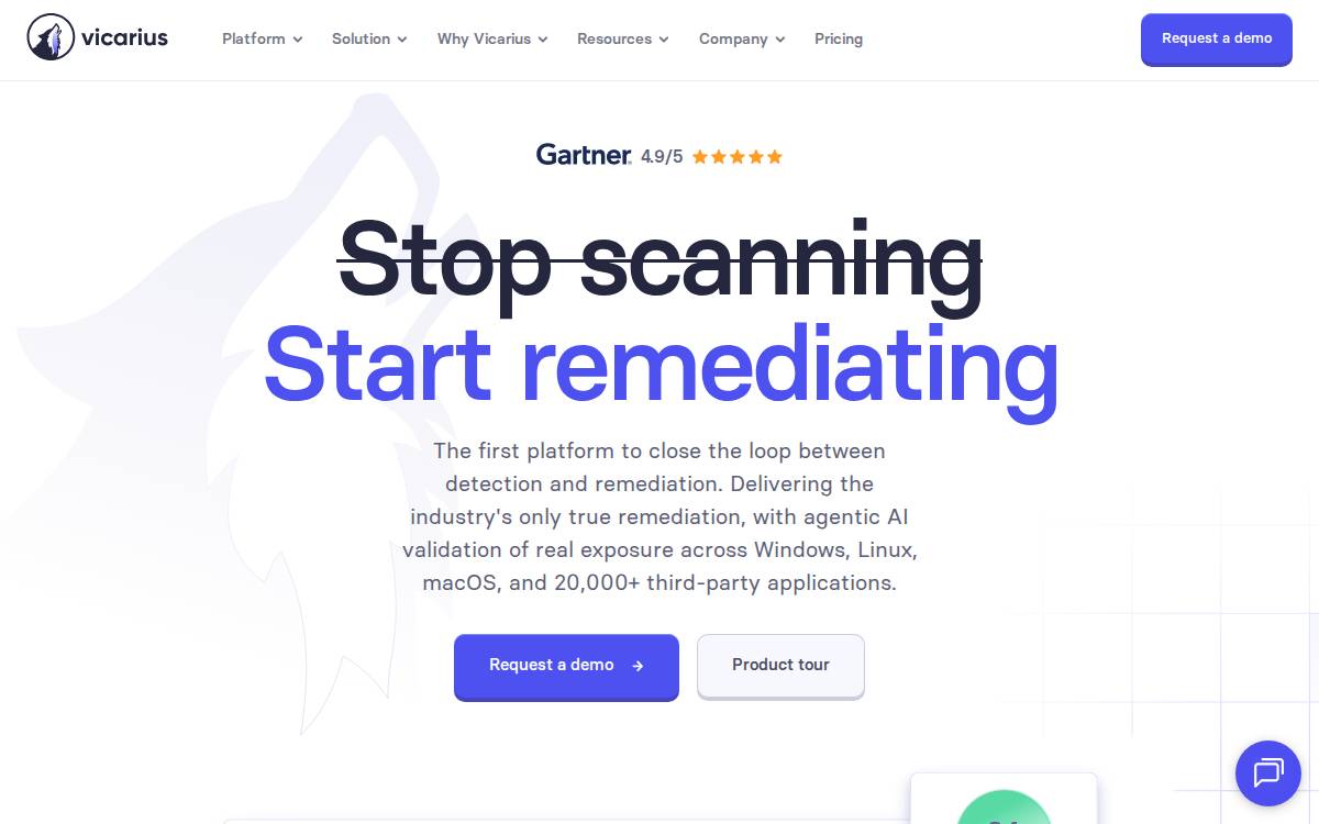 Vicarius website preview