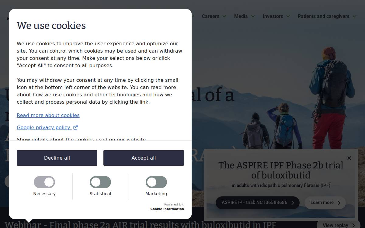 Vicore Pharma website preview