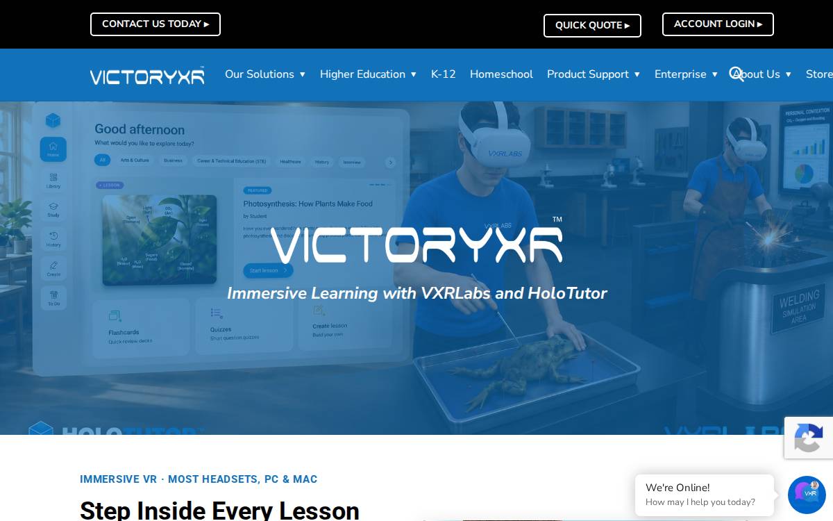 Victory XR website preview