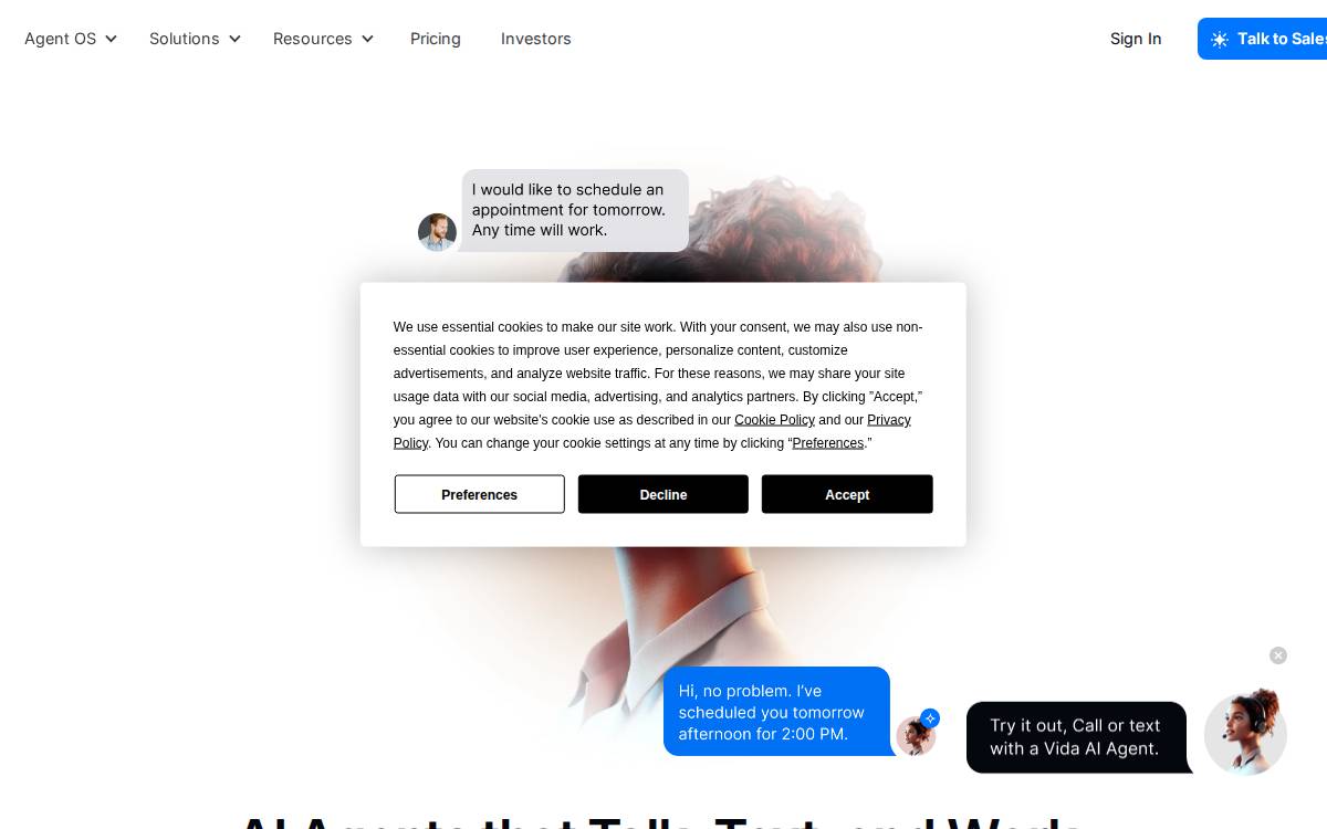 VIDA website preview