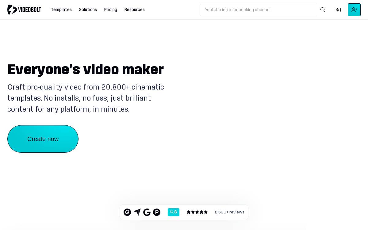 VideoBolt website preview