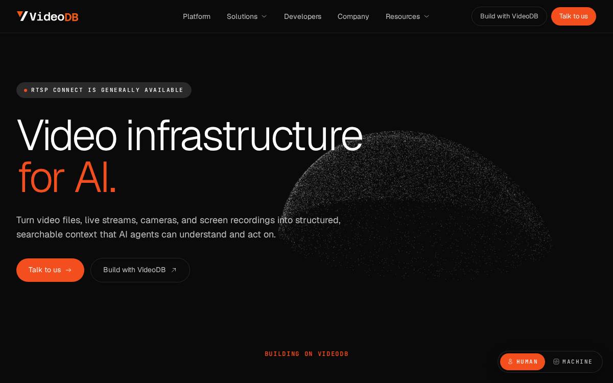 Videodb website preview