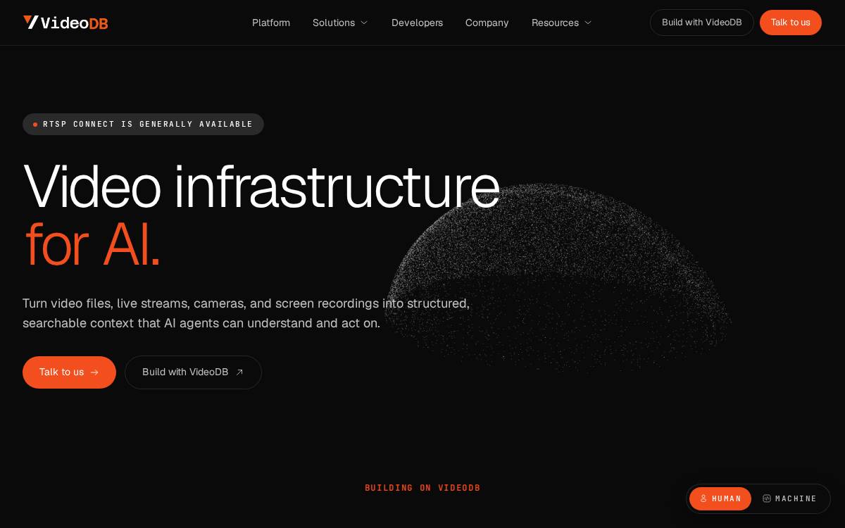 VideoDB website preview