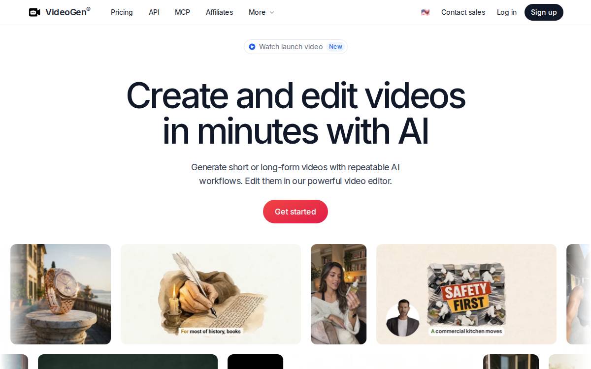 VideoGen website preview