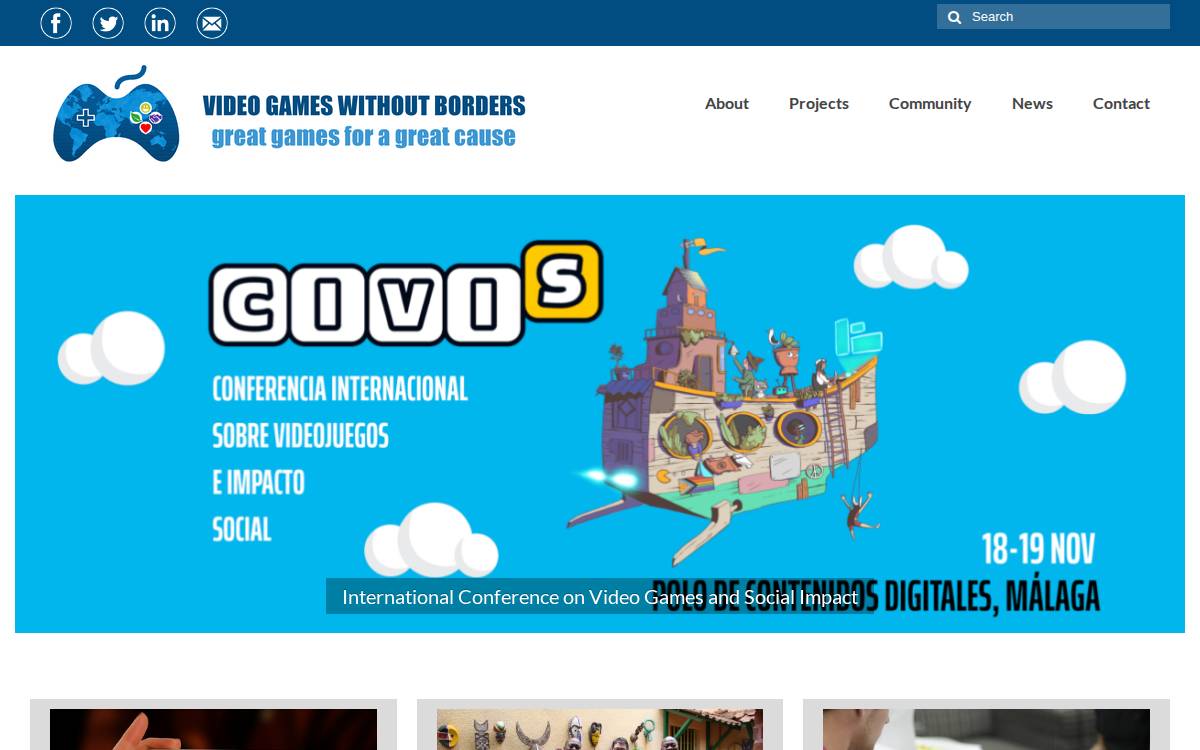 Videojuegos sin fronteras website preview
