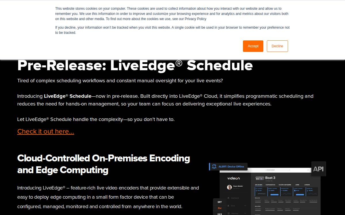 Videonlabs website preview