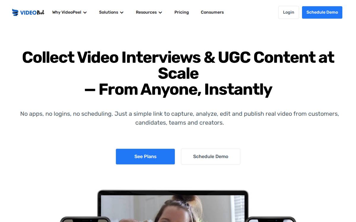 VideoPeel website preview