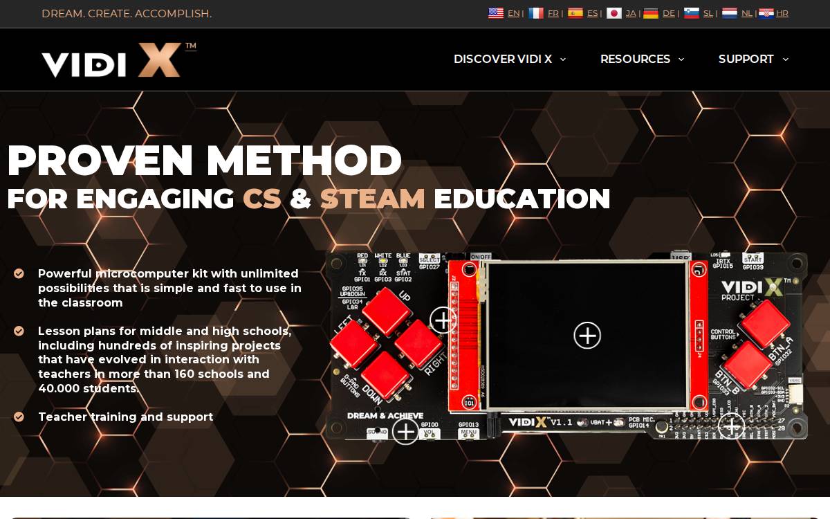 VIDI X website preview