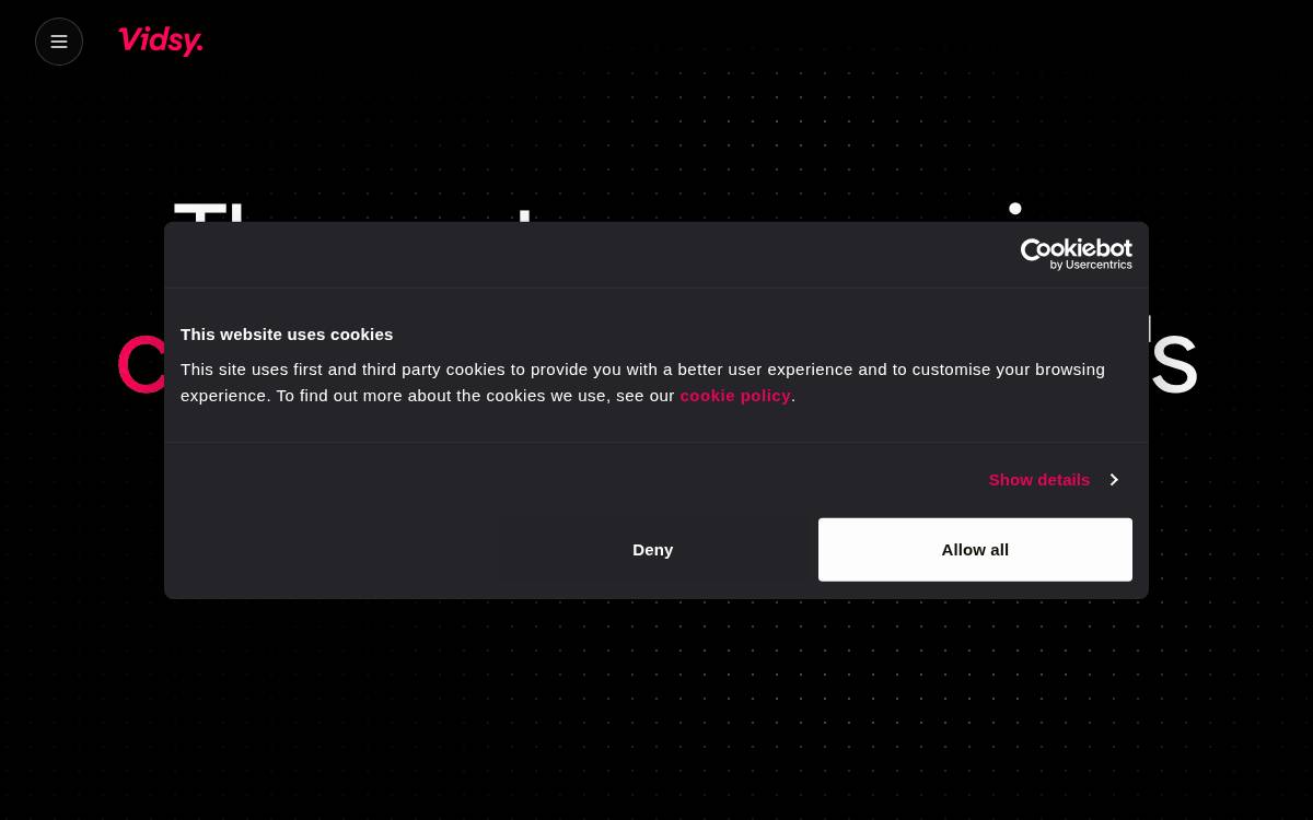 Vidsy website preview