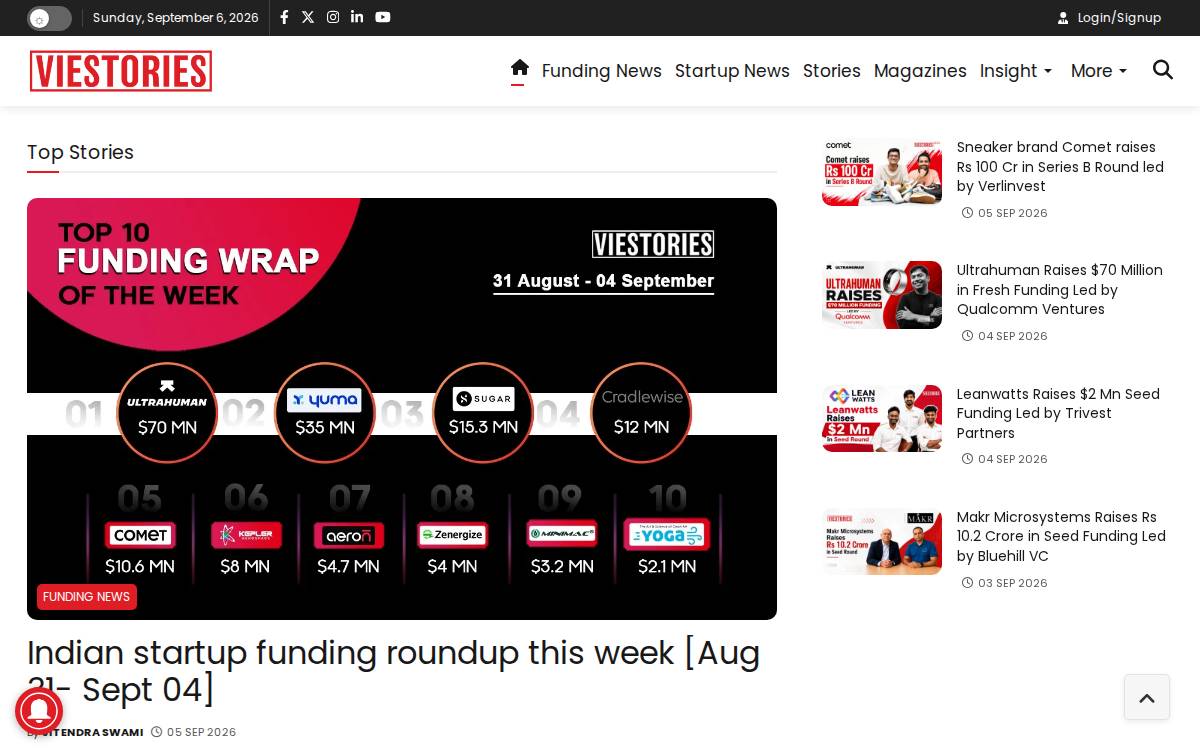 Viestories website preview