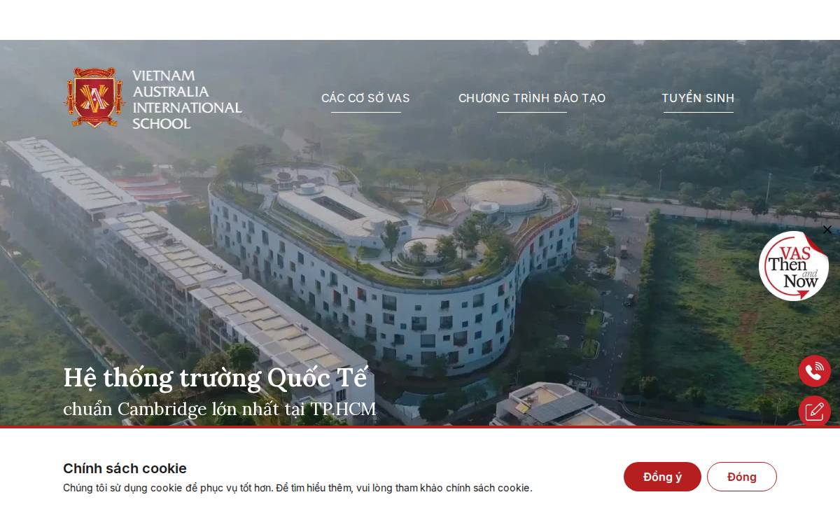 Vietnam Australia International School website preview