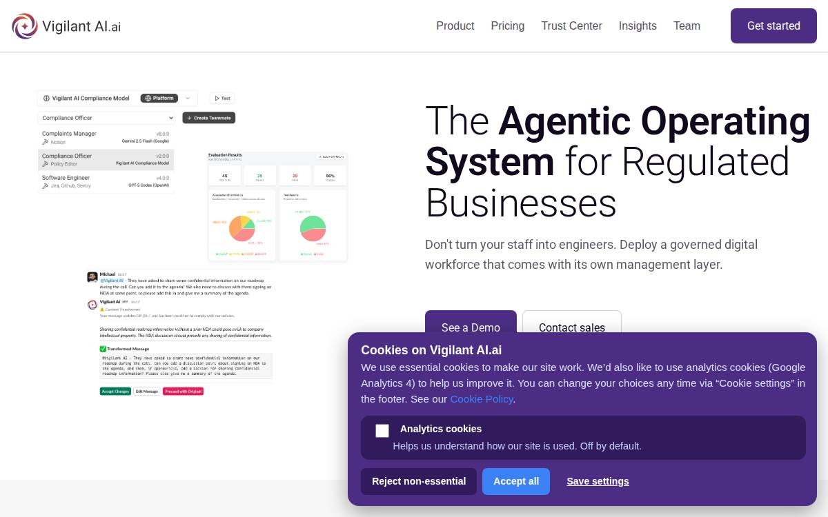 Vigilant Ai website preview