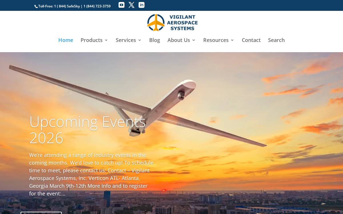 Vigilantaerospace website preview