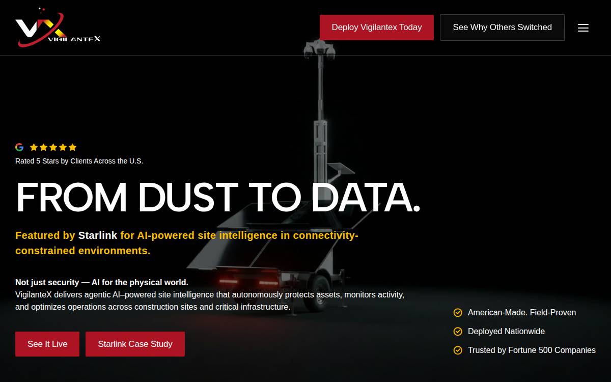 VigilanteX website preview