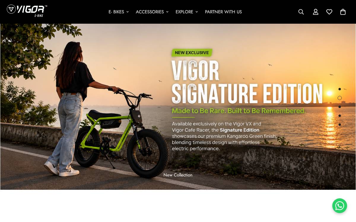 Vigor eBike website preview