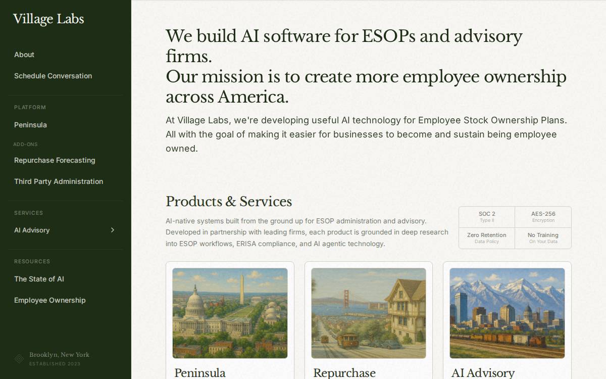 Village Labs website preview