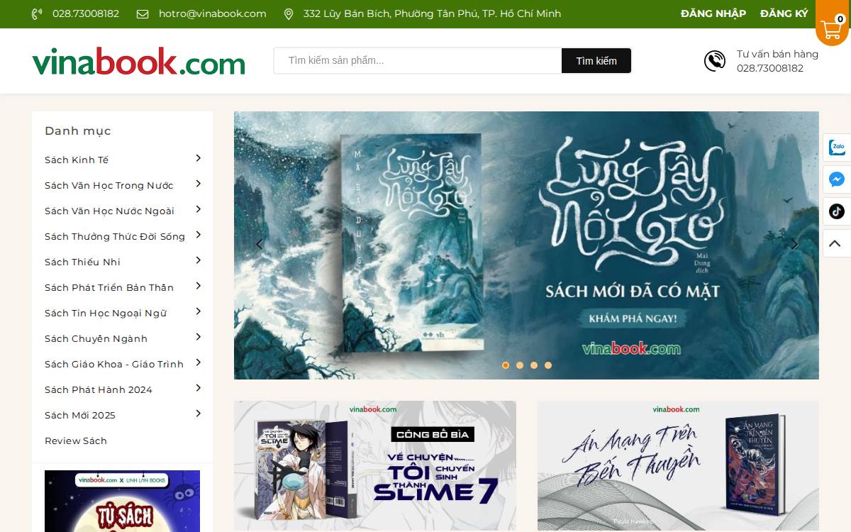 Vinabook website preview