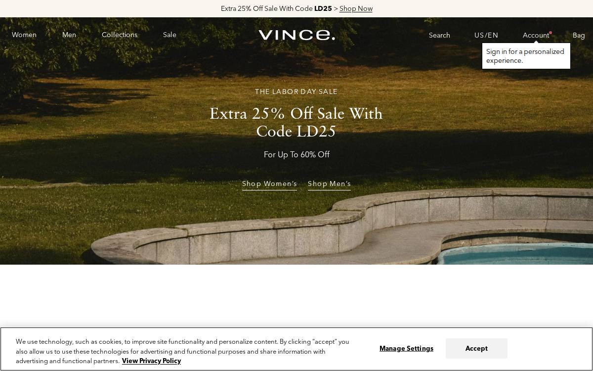Vince website preview