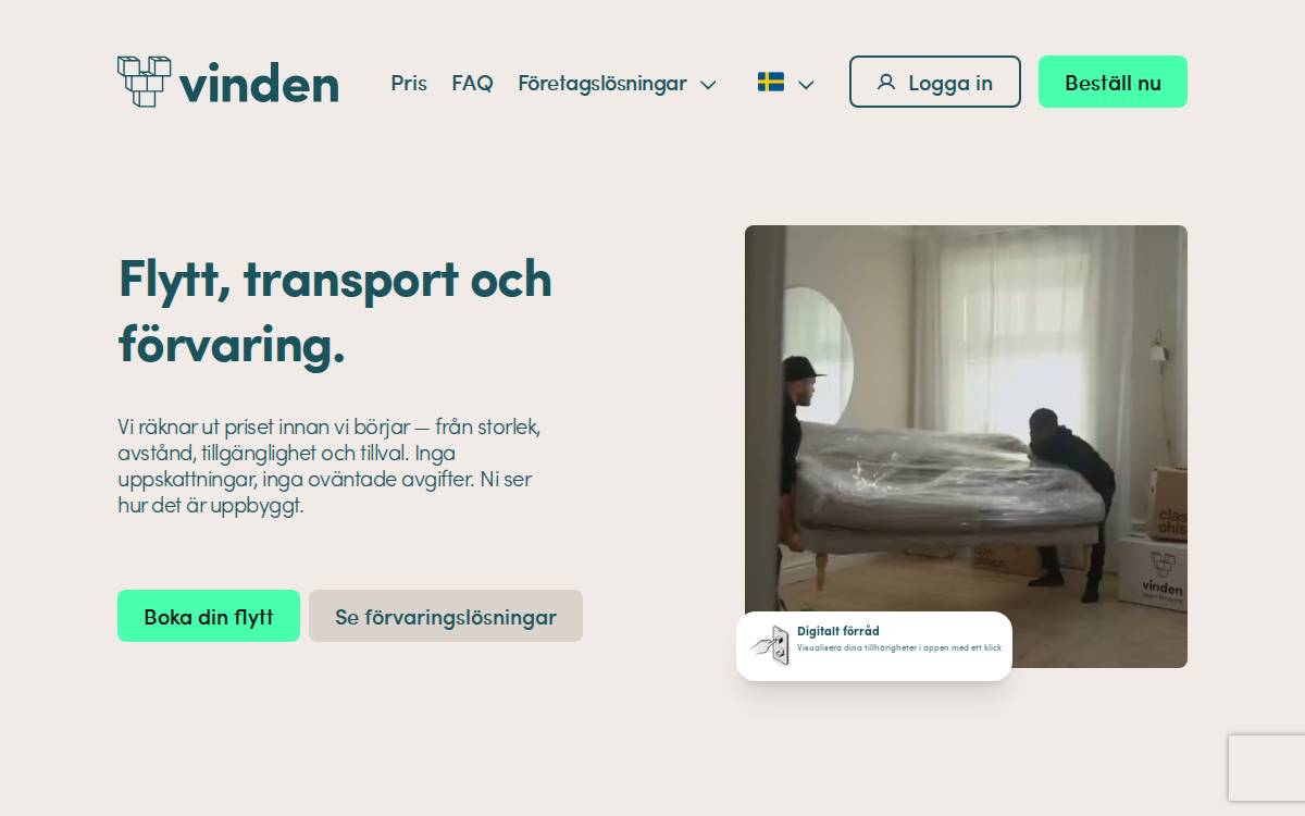 Vinden website preview
