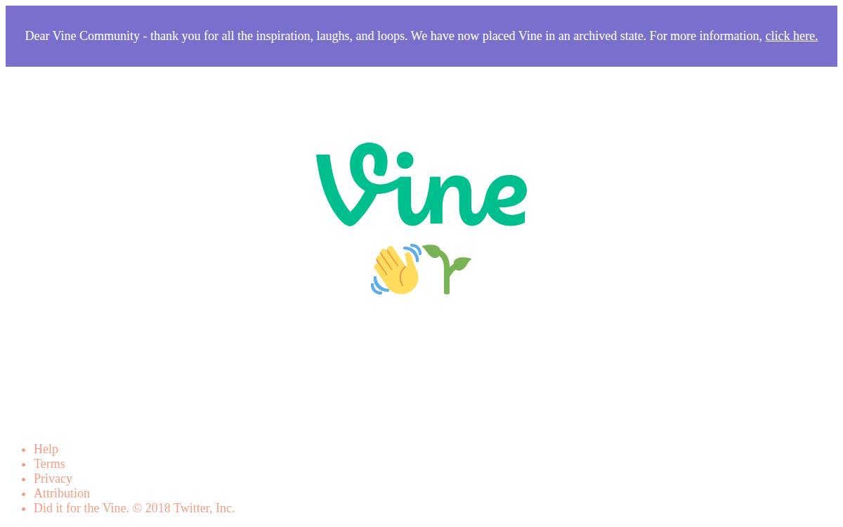 Vine website preview