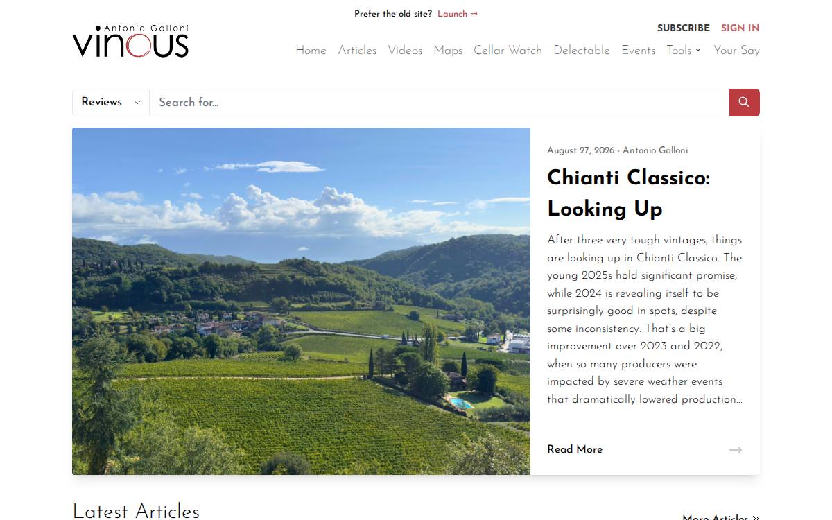 Vinous Media website preview